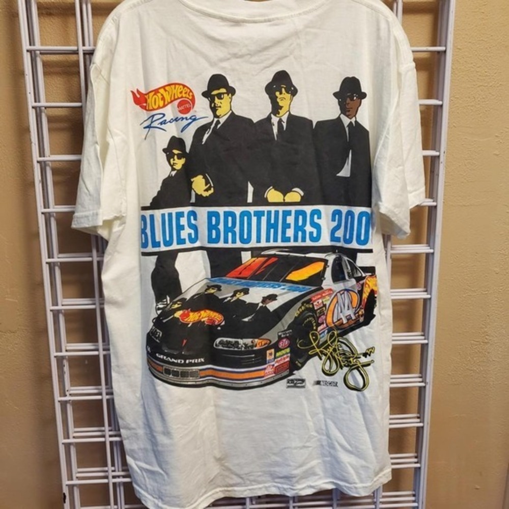 VTG NASCAR Kyle Petty Blues Brothers Hot Wheels Shirt 2 Sided t-shirt